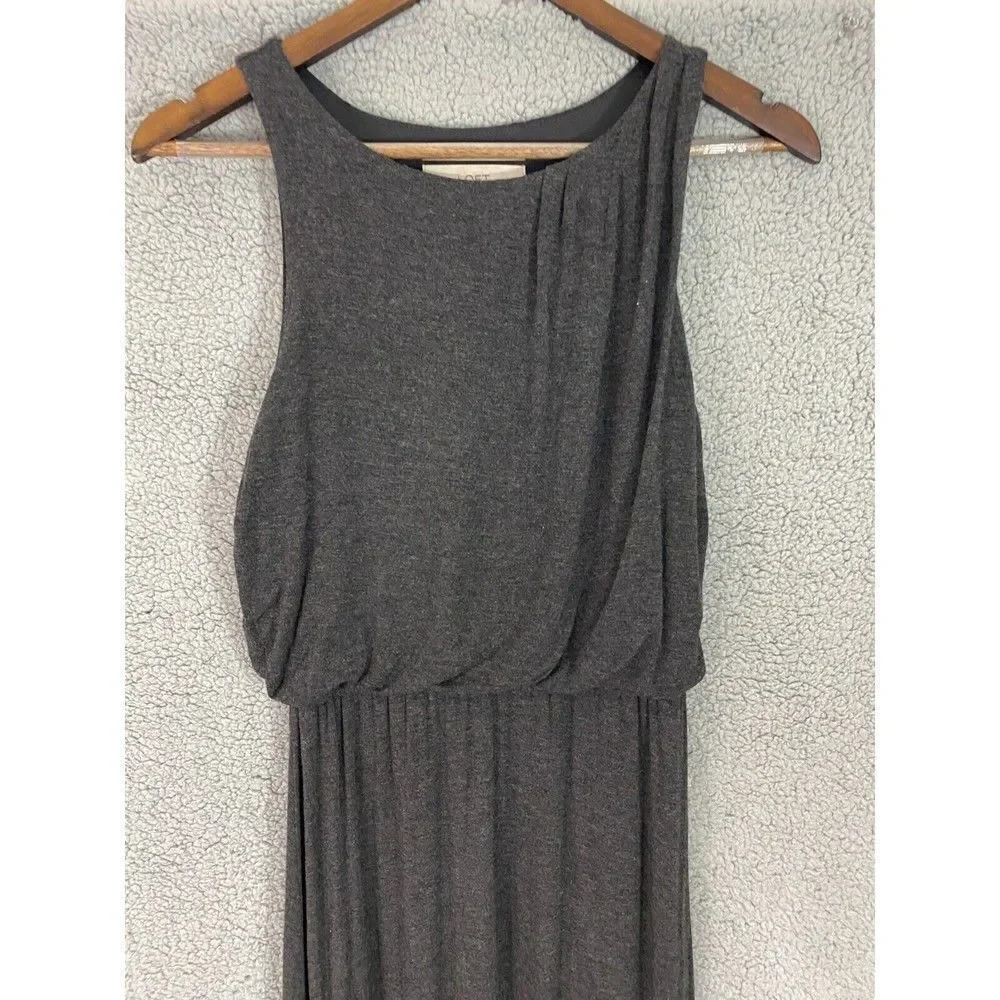 LOFT womens sleeveless maxi dress gray XS blousoon stretch minimalist - Picture 8 of 8